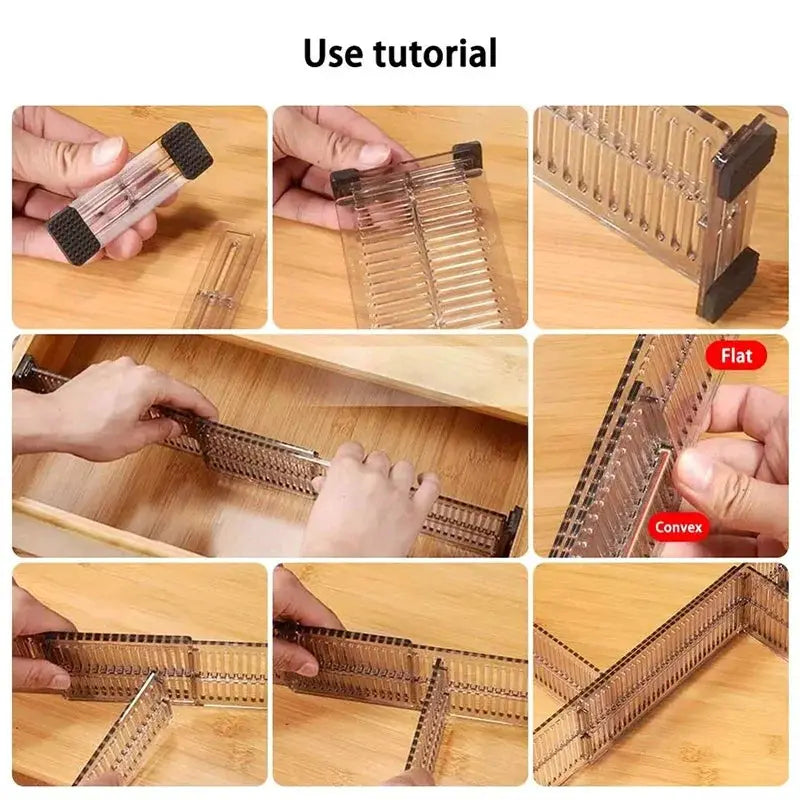 Adjustable Drawer Divider Clapboard Set Durable Storage Organizer For Wardrobe Closet DIY Punch Free Separator