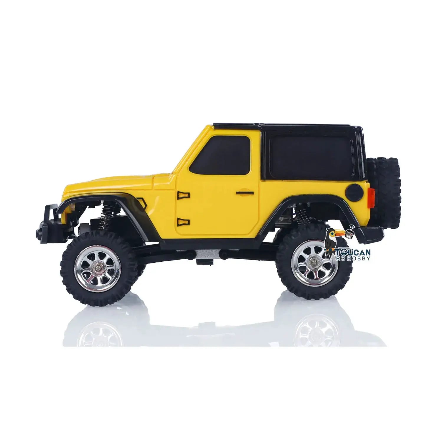 RC rock crawler 1/36, yellow 4WD off-road toy car with spare tire, TOCAN RC HOBBY