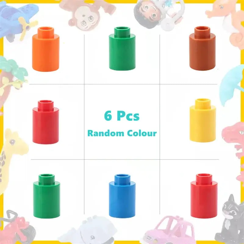 6 Piece Big Building Block Accessories Compatible With Enlighten Large Bricks Foundation Blocks Educational Toy