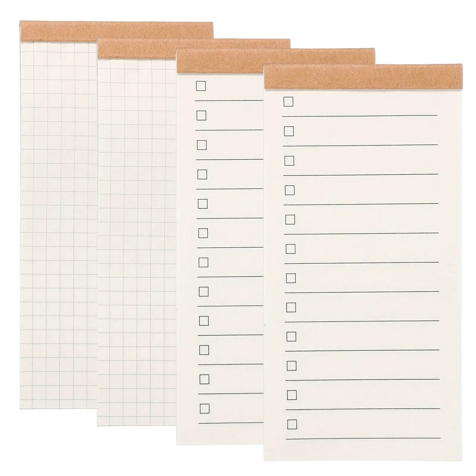 Simples Market 4-pack portable field notes notepads, 50 sheets each; grid pages and to-do list lines
