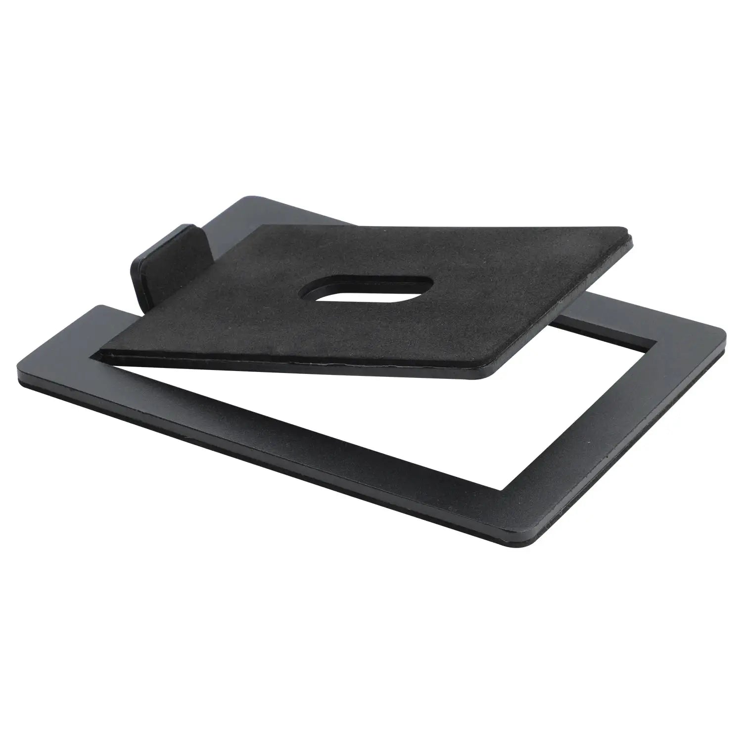 Simples Market speaker support base, carbon steel black tabletop stand with foam pad for shock absorption