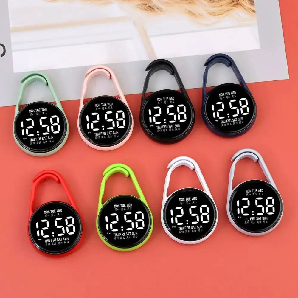 LumaTech LED Electronic Hanging Pocket Watch With Night Light And Clear Digital Time Display