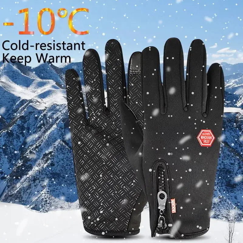 Winter Warm Cycling Gloves Waterproof Full Finger Touchscreen For Outdoor Riding And Skiing