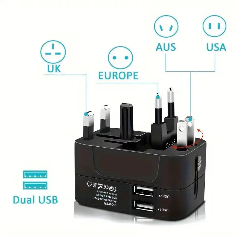Universal Travel Adapter with Dual USB - Simples Market