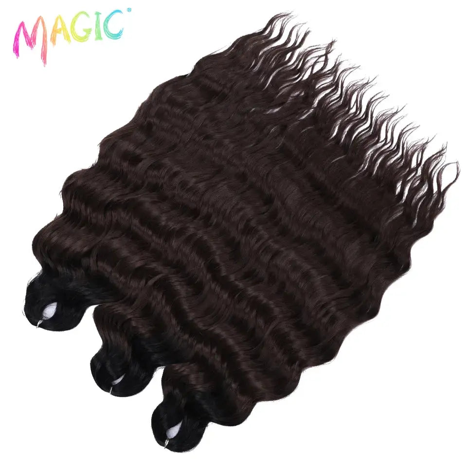 Anna Synthetic Hair 24in water-wave braiding extensions, ombre blonde, deep-wave texture