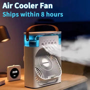 New 3 In 1 Portable Air Cooler Fan With Humidifier And Led Night Light For Home Office And Household Use