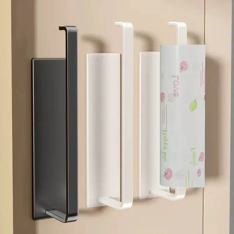 Simples Market wall-mounted paper towel holder set; magnetic, non-drilling, white and black finishes