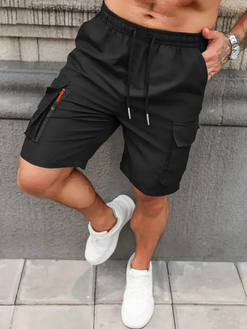 UETEEY Summer Casual Cargo Shorts Men Outdoor Travel Sports Large Pockets Durable Comfortable Beach Workout Shorts for Outings