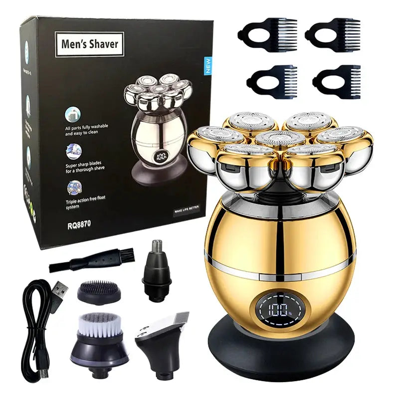 5 In 1 7D Floating Blade Shaver For Men Beard Trimmer Clipper