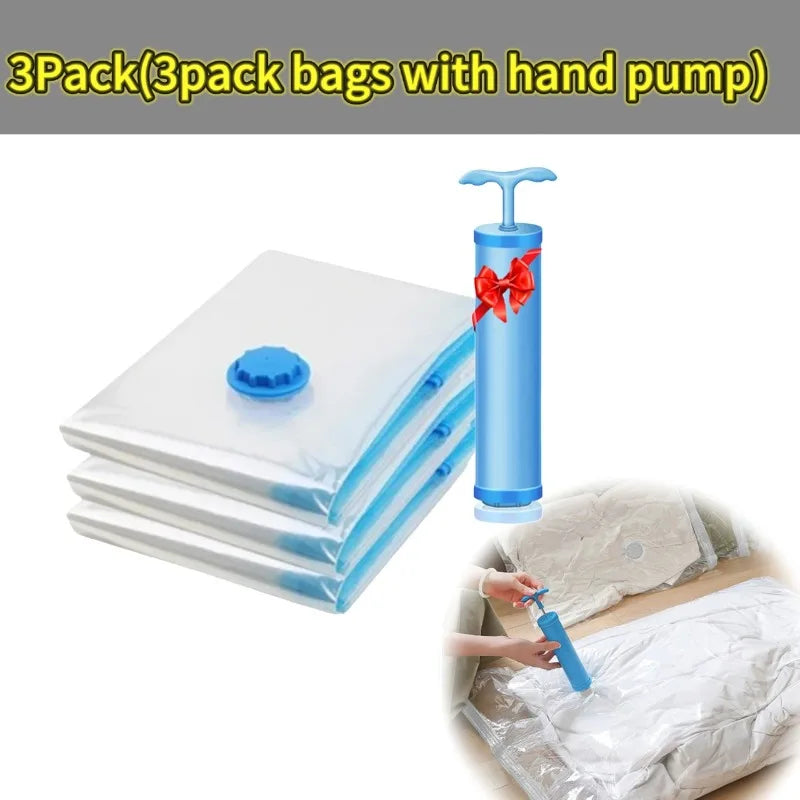 Thickened Vacuum Bags for Quilts and Clothes Storage Transparent