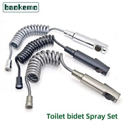 Baokemo toilet bidet spray set with 4 ABS handheld spray heads on coiled hoses