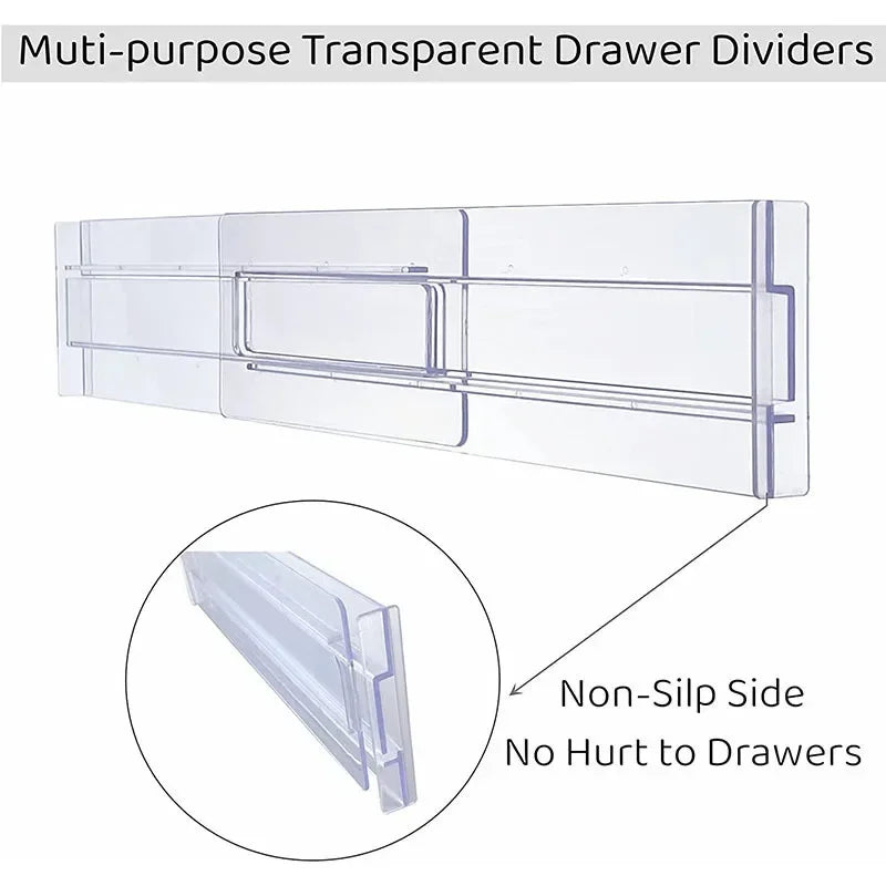 Drawer dividers Simples Market clear plastic expandable organizers for kitchen drawers