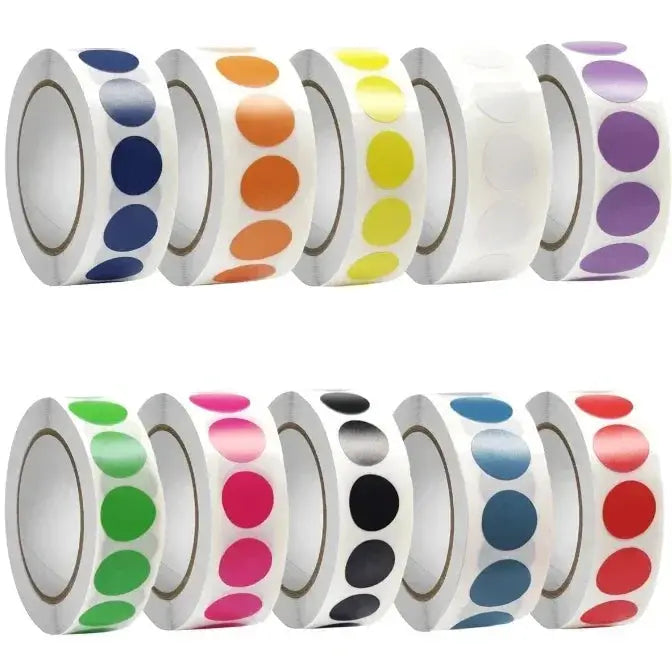 1000 Color Dot Label Stickers Coated Paper Round Sticker Rolls for Color Coding Kawaii Stationery Aesthetic