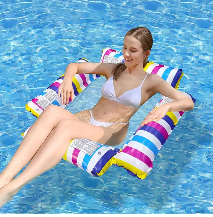 New Water Hammock Recliner Inflatable Floating Mattress For Pool Lake Ocean Relaxation And Pool Party Toy Swim Ring