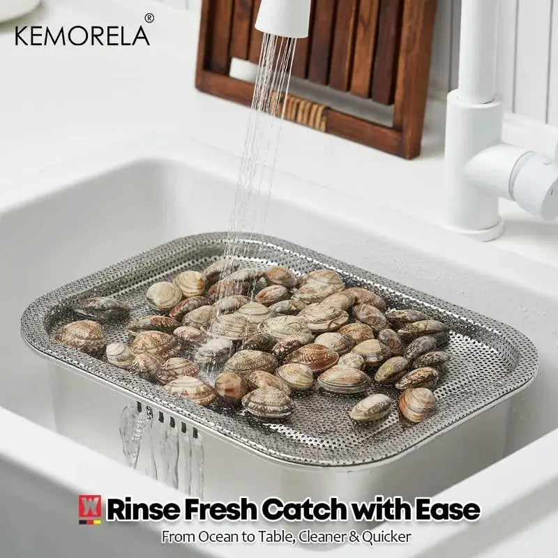 Portable 10L Stainless Steel Washing Up Bowl Dishpan for Kitchen Sink Multipurpose Vegetable Rinsing