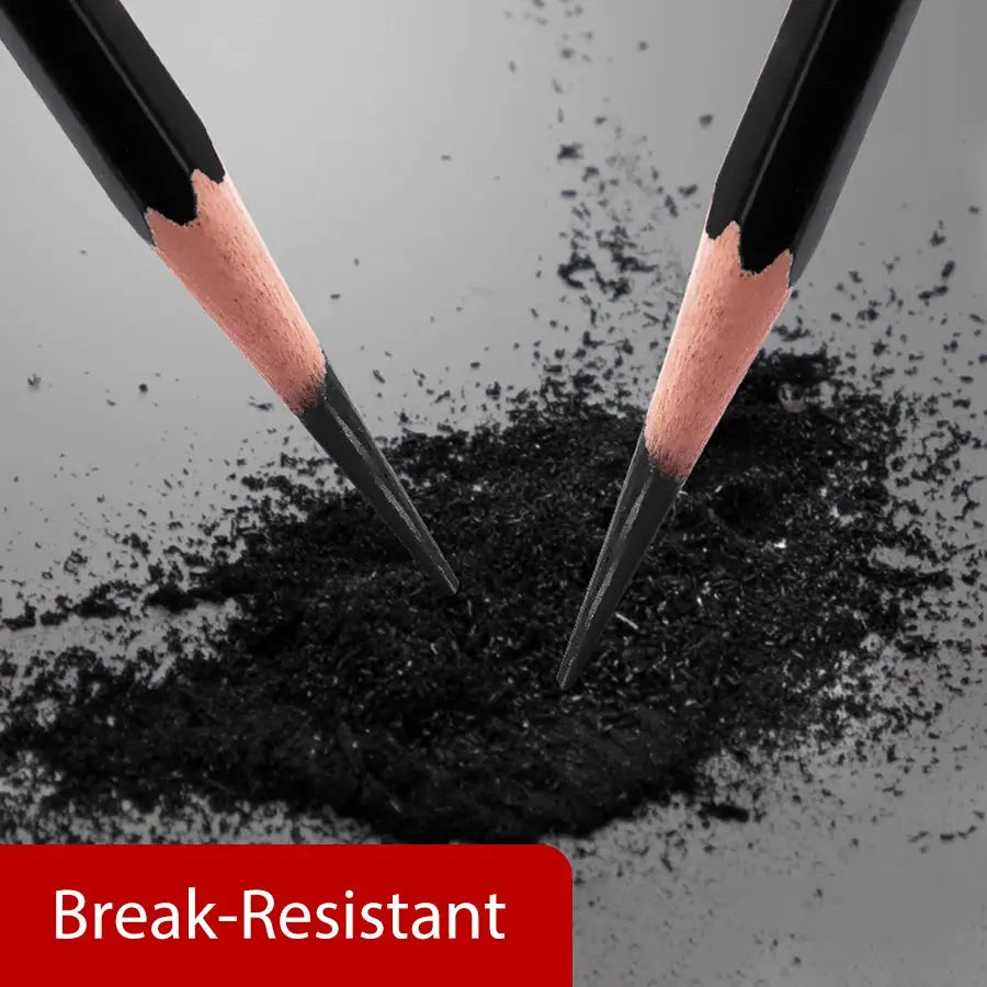 Professional graphite pencil set with assorted hardness (2H–14B) and break-resistant design