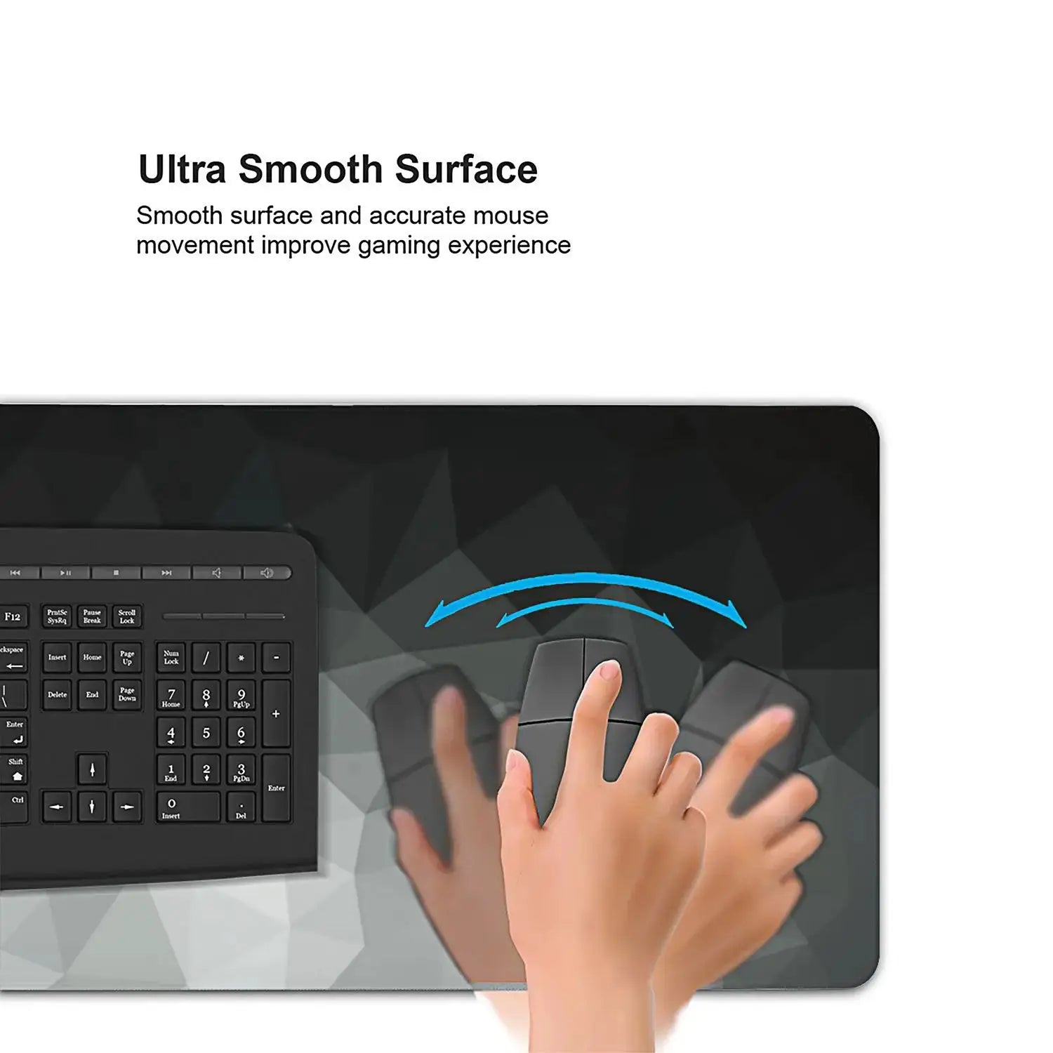 Large Gaming Mouse Pad Extended And Thickened With Stitched Edges And Non Slip Rubber Base For Desk Setup