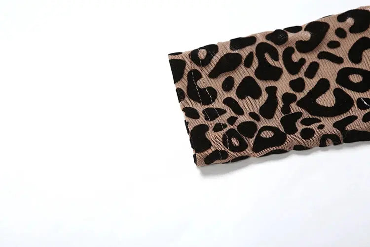 Kliou Midnight Y2K leopard print jumpsuit with full sleeves, slim one-piece