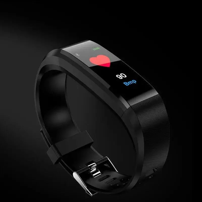 115Plus Bluetooth Smartwatch Fitness Bracelet for iOS and Android Heart Rate Sleep Tracking