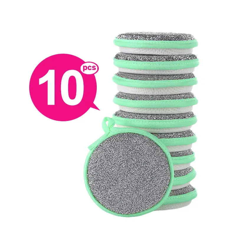 TrueClean Double Sided Dish Sponge With Soft Sponge On One Side And Nylon Scrubber On The Other