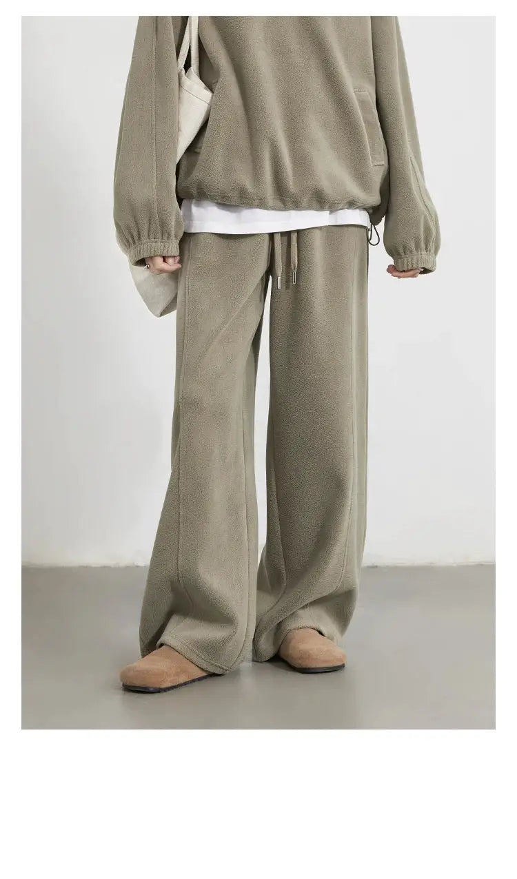 CHIC VEN Women's Velvet Sweatsuit Set Stand Collar Top Wide Leg Pants