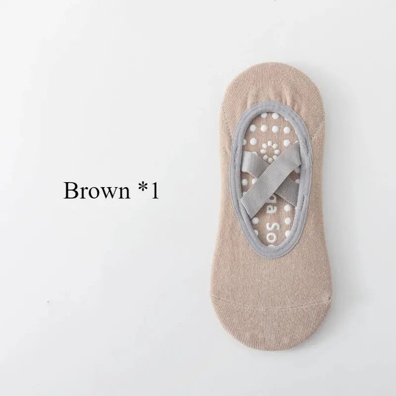 Three Pairs Professional Women Yoga Socks Silicone Anti Slip Backless Breathable Bandage For Yoga Pilates Ballet Sport