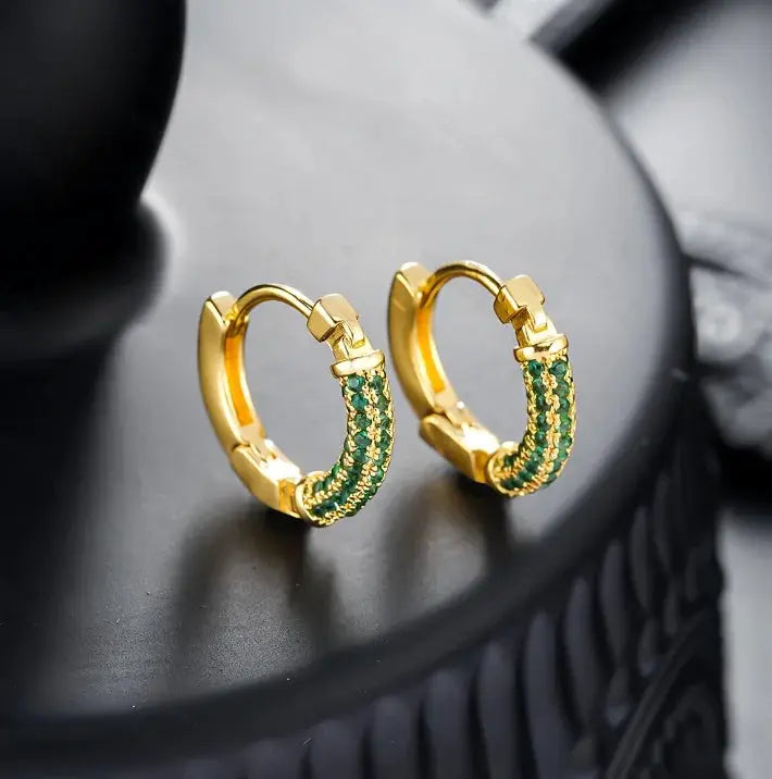 Crystal Lymphatic Drainage Earrings Colorful Crystal Round Hoop Earrings Magnetic Therapy Weight Loss Slimming Jewelry