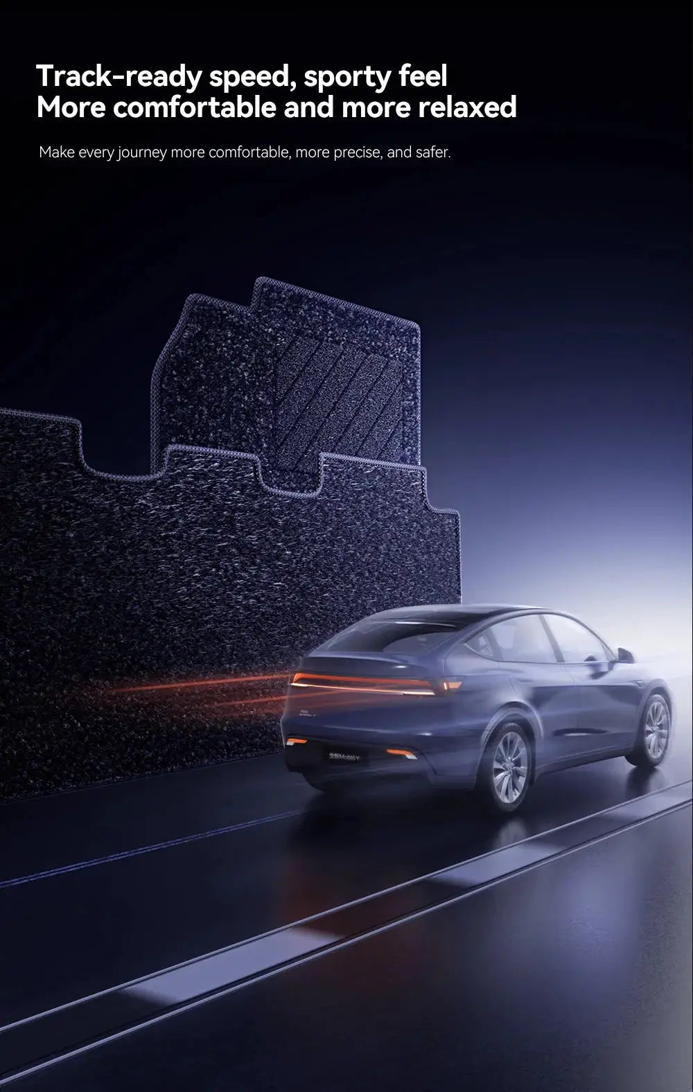 YZ For Tesla Model Y Juniper 2025–2026 360° full-cover TPE floor mats, waterproof anti-slip set