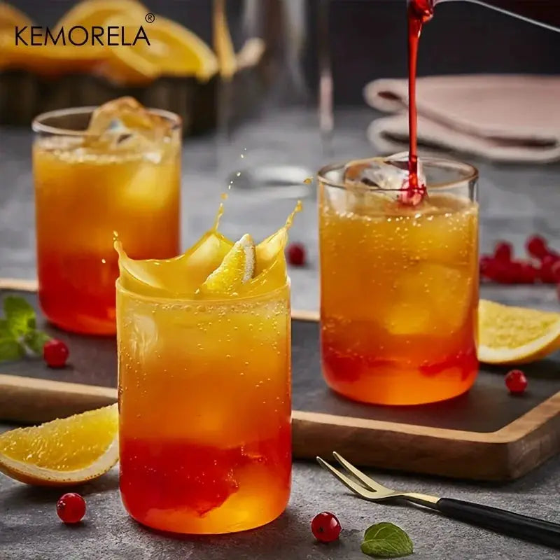 Borosilicate Glass Drinking Glass Set 4 Or 6 Pieces 15 Oz 19 Oz BPA Free Heat Resistant Dishwasher Safe