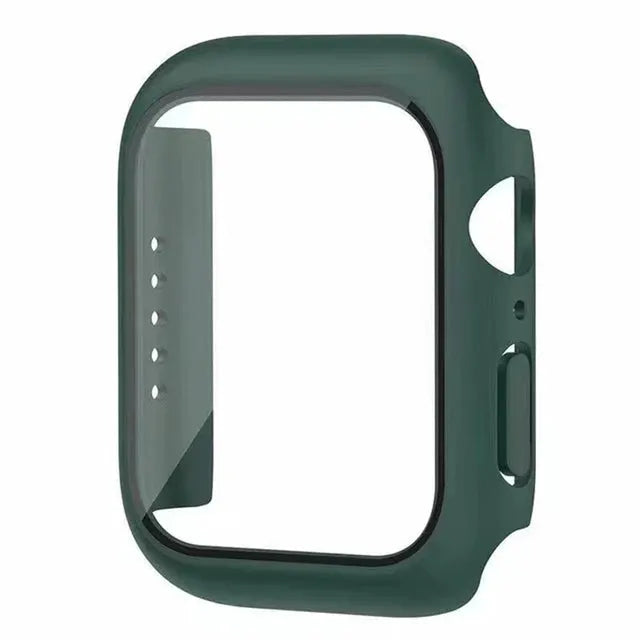 Simples Market Apple Watch case with glass screen protector, green, for 40–46mm models