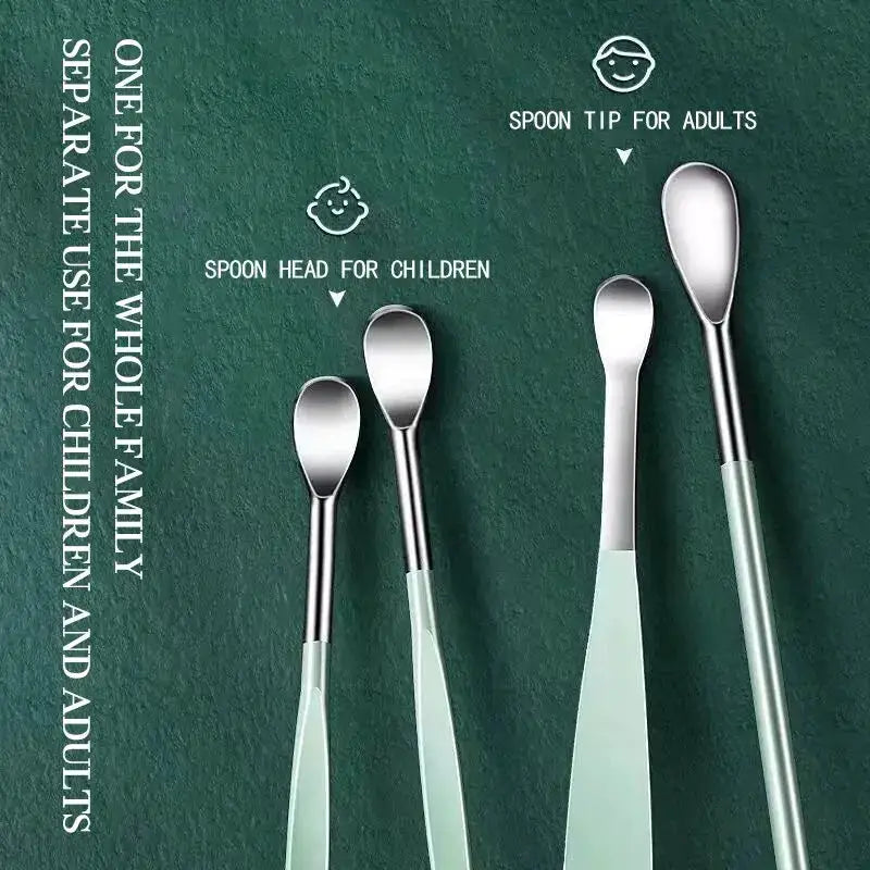 Six Piece Stainless Steel Ear Picking Tool Set With Leather Bag Ear Cleaning Spoon Kit Easy To Carry At Home