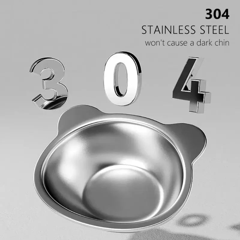 304 Stainless Steel Raised Cat Bowl With Fifteen Degree Tilt For Healthier Feeding Shatterproof For Cats And Puppies