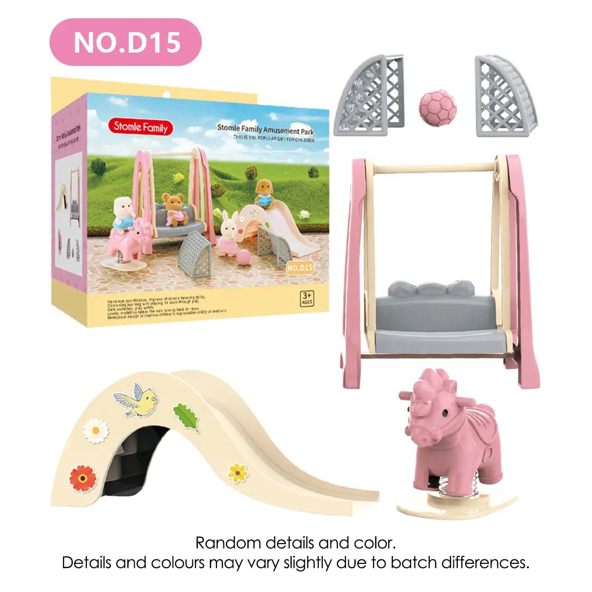 1:12 Scale Miniature Furniture Set Forest Family Kitchen Dining Table Dollhouse Accessories Pretend Play Gift for Girls