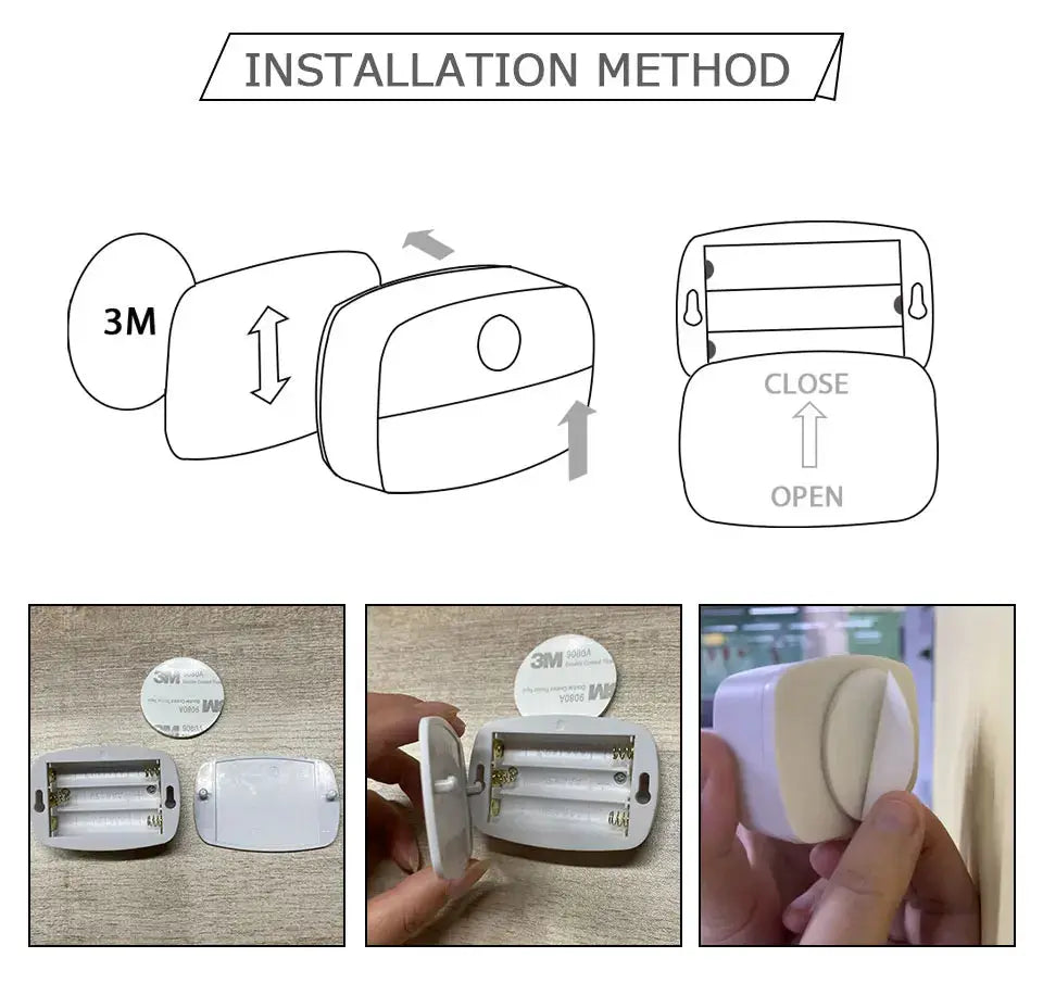Simples Market wireless LED motion sensor night light, white plastic, plug-in 220V, battery-powered