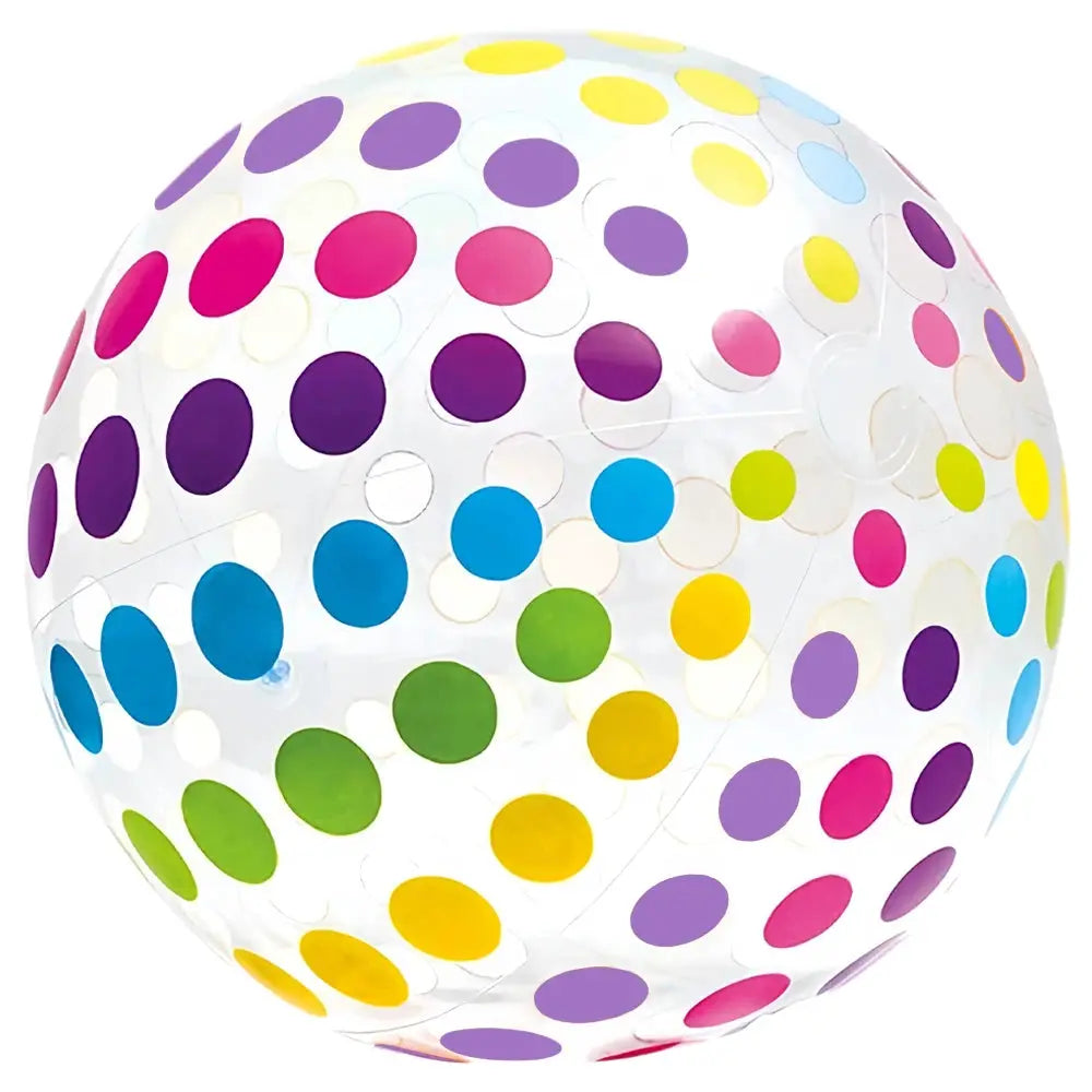15.35 Inch Colorful Striped Transparent Inflatable Beach Ball For Beach Pool Party Games