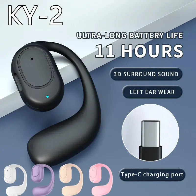 KY2 Wireless Bluetooth Earphones Air Conduction Ear Hook Sports Headset With Noise Cancellation High Fidelity Audio