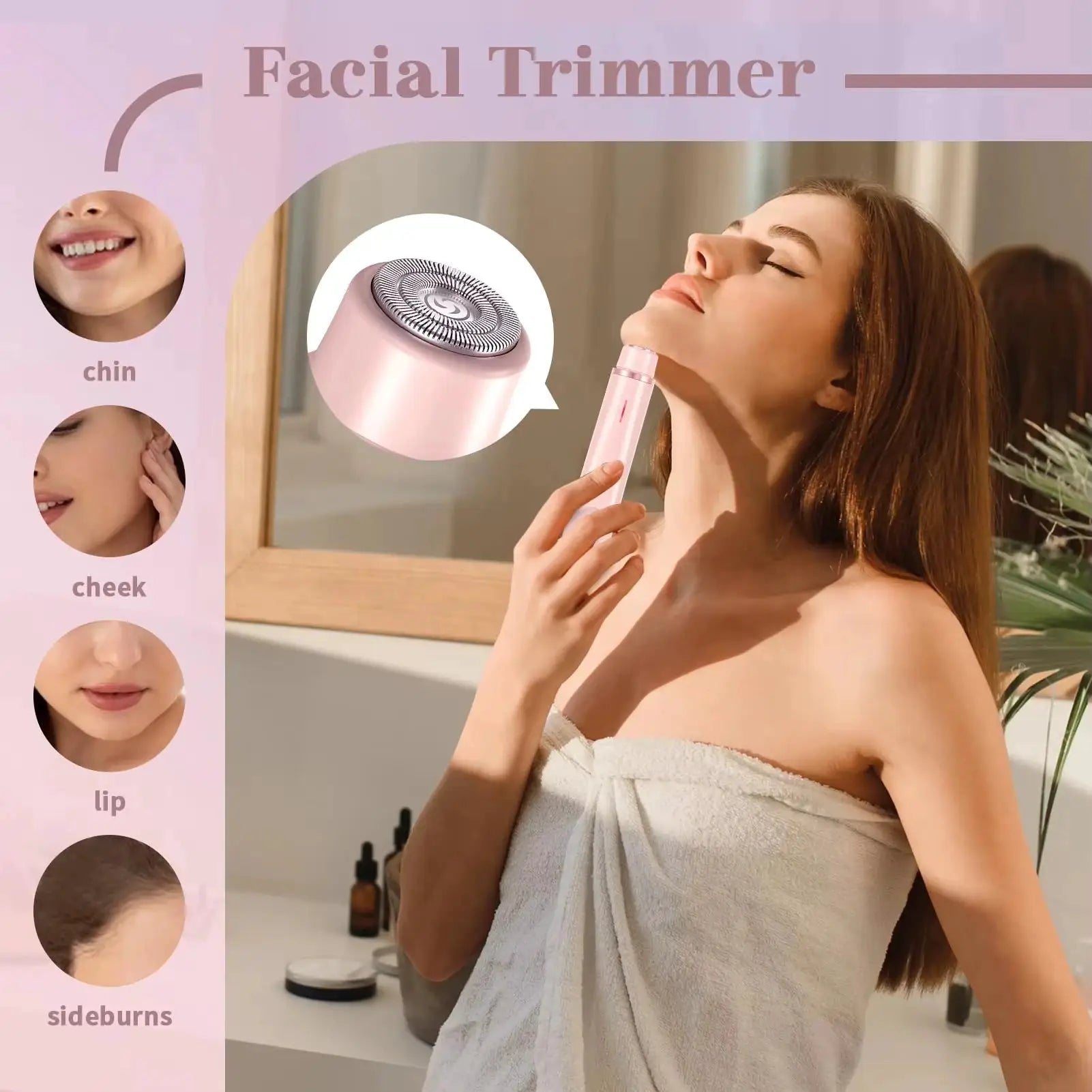 AquaGleam Mini Shaver for Women Waterproof Rechargeable Dual Head Bikini Trimmer and Body Hair Remover