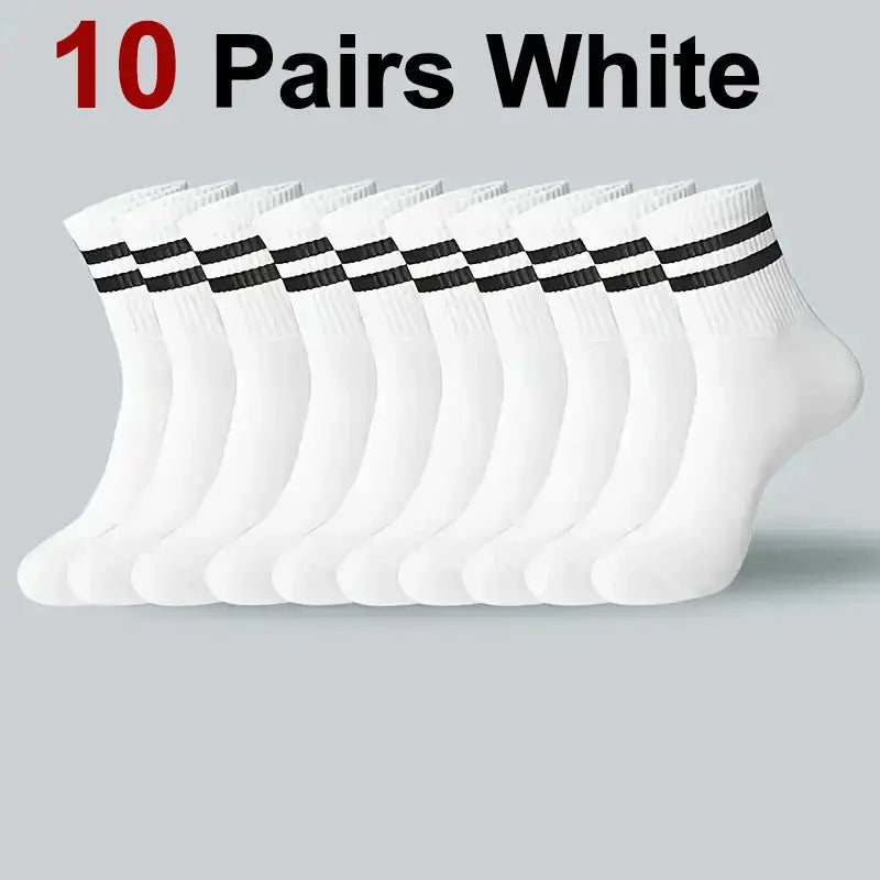 Neutral Solid Color Crew Socks Pack 5 10 20 Pairs Breathable Sweat Absorbing All Season Polyester Elastane Blend