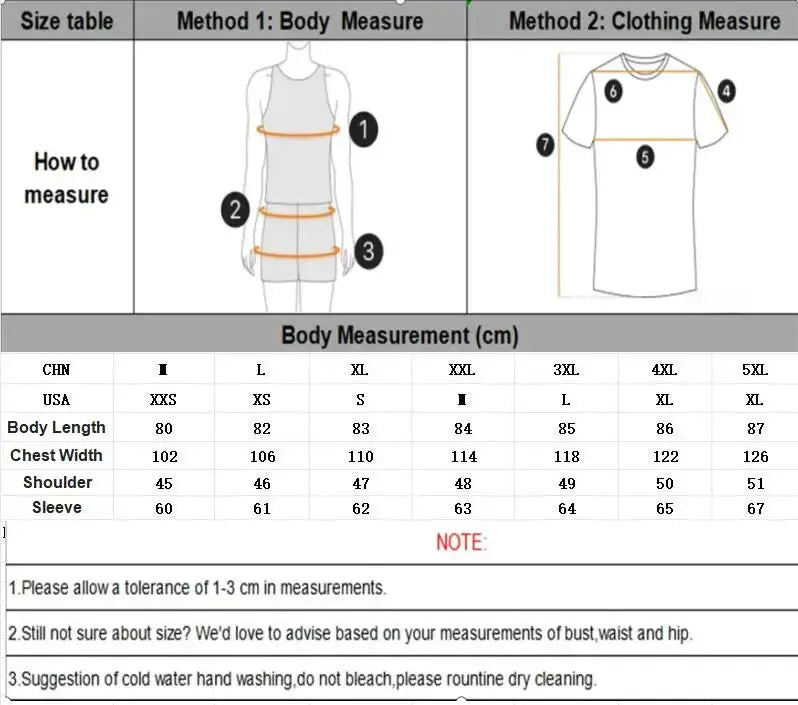 Simples Market winter men’s lapel trench coat size chart with body and clothing measurements.