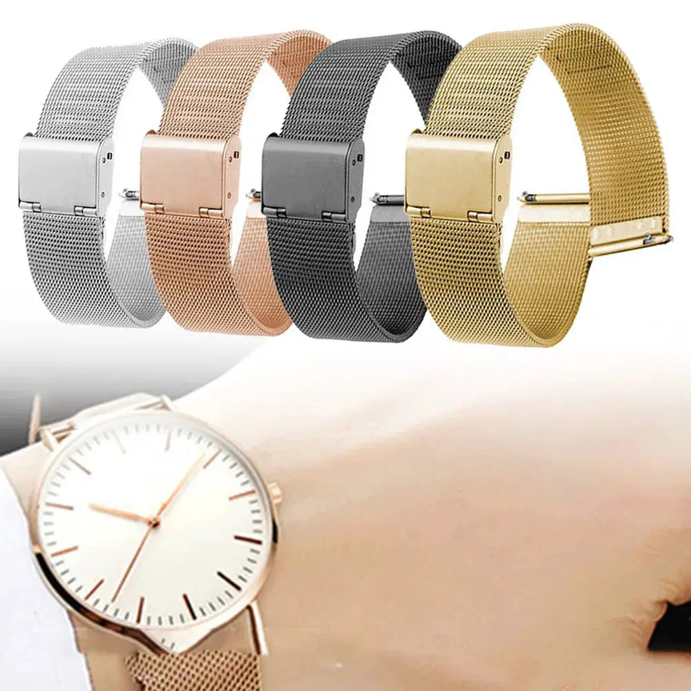 Stainless Steel Mesh Watch Band Quick Release Replacement Strap 12mm 14mm 16mm 18mm 20mm 22mm for Men Women