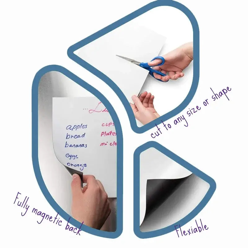 Flexible Magnetic Whiteboard Stickers A3 And A4 With Erasable Markers Refrigerator Memo Board For Kitchen Grocery List
