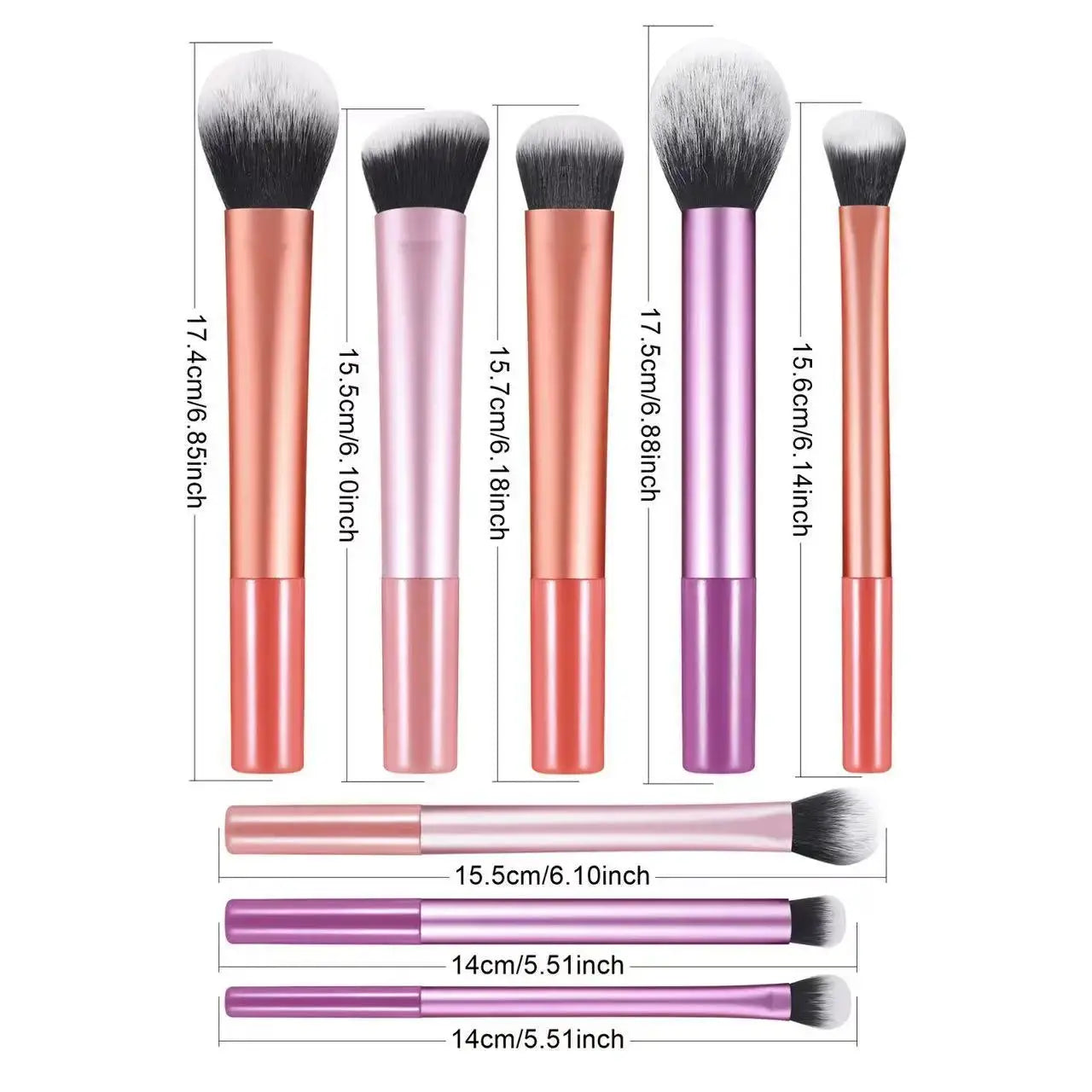 AstraBeauty 8 Piece Pro Makeup Brush Set Premium Synthetic Bristles For Foundation And Blush Easy To Clean Cruelty Free