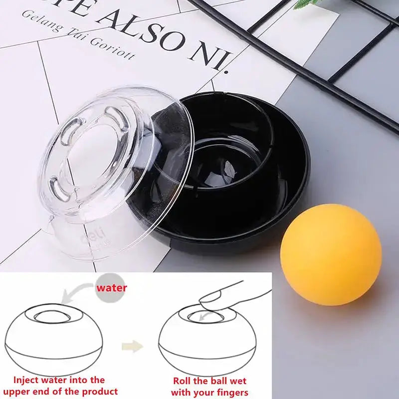 Money counting tool set: round black case with clear lid and yellow finger-wet ball, 1–3 pcs