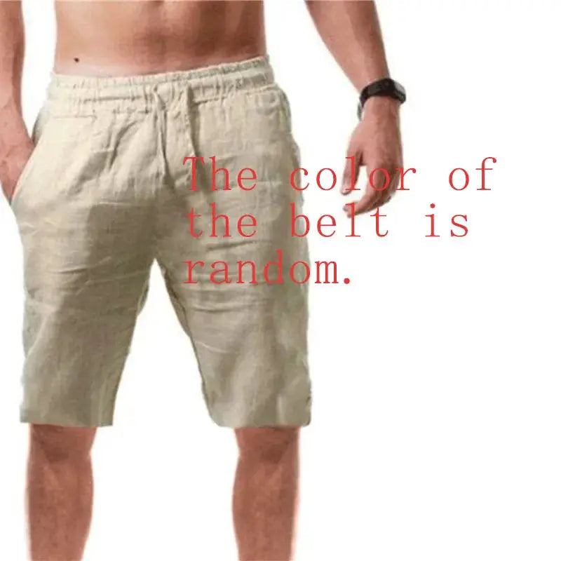 Simples Market men's cotton shorts, beige breathable solid-color summer fitness streetwear, sizes S-3XL