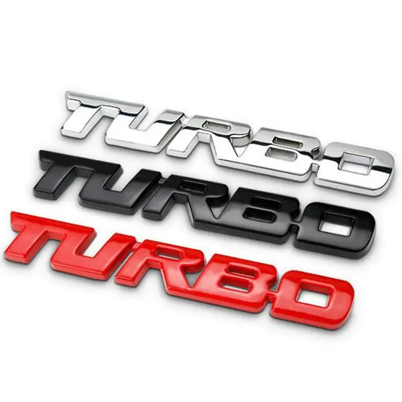 Turbocharged Turbo Metal Alloy 3D Badge Car Exterior Sticker Car Modification Accessory Decorative Rear Side Marking