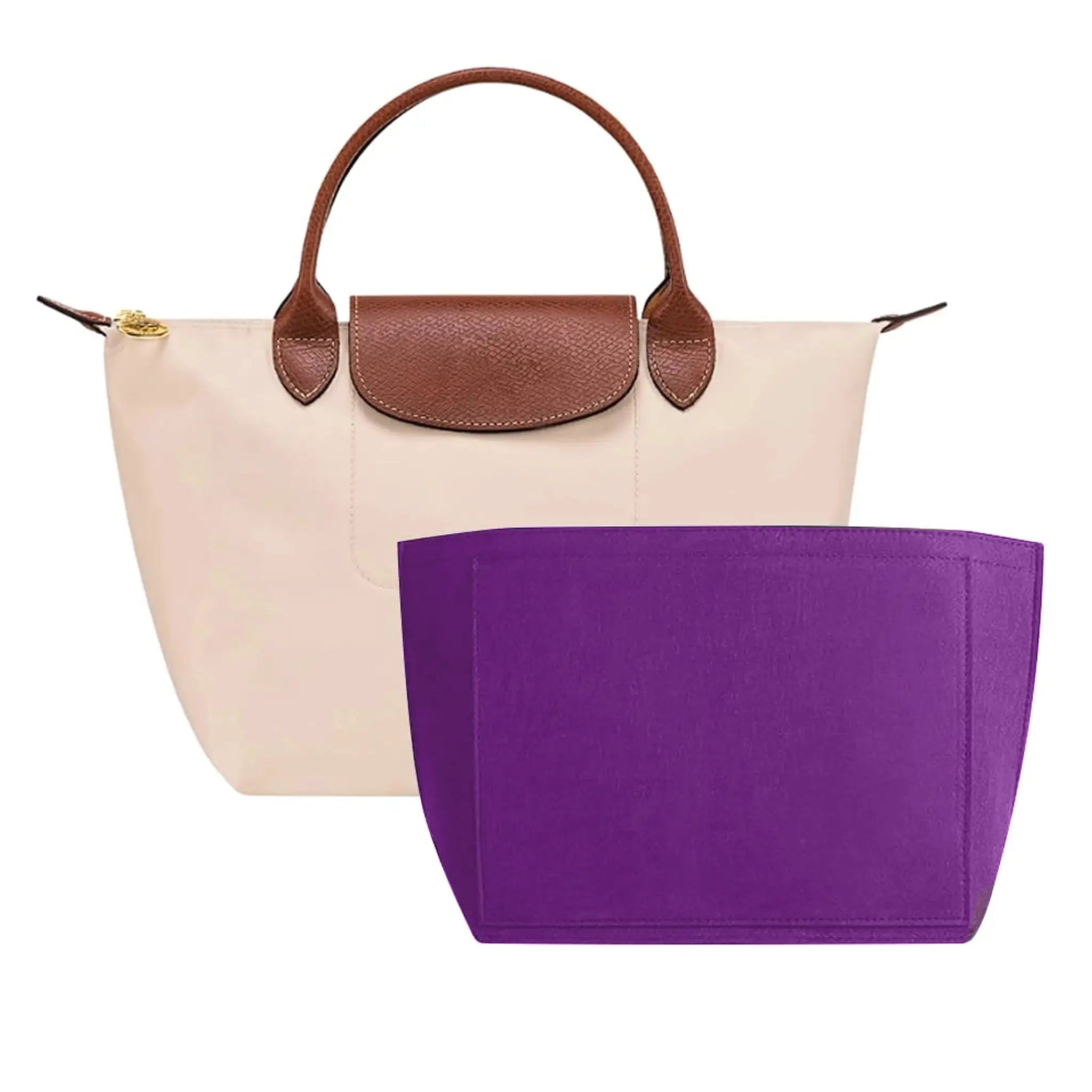 LuxLiner Felt Insert Bag for Longchamp Handbags Premium Purse Organizer Travel Makeup Essentials