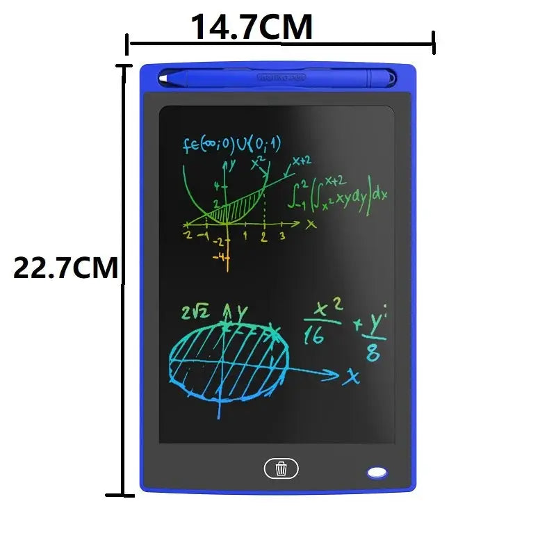 Drawing Tablet LCD Writing Board by Simples Market, blue frame with stylus, 14.7×22.7 cm LCD display for notes