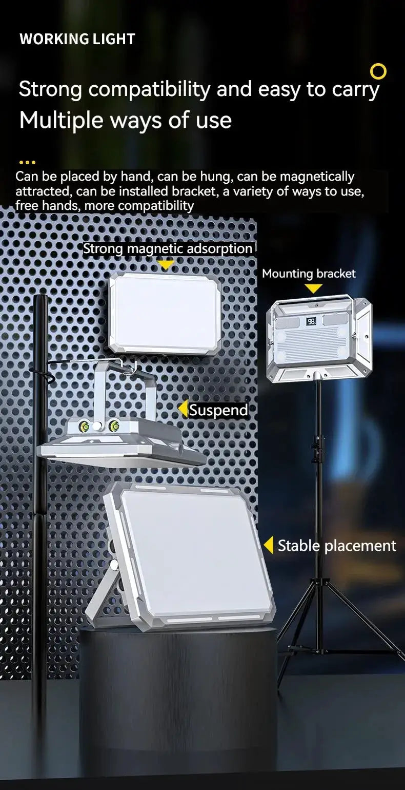 LED camping tent light by Simples Market; rechargeable, high-power waterproof outdoor searchlight with hanging bracket
