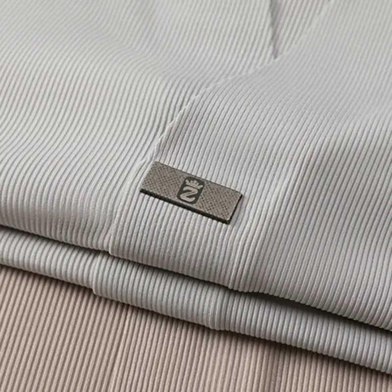 Men's polo shirt in gray ribbed fabric with Simples Market logo tag