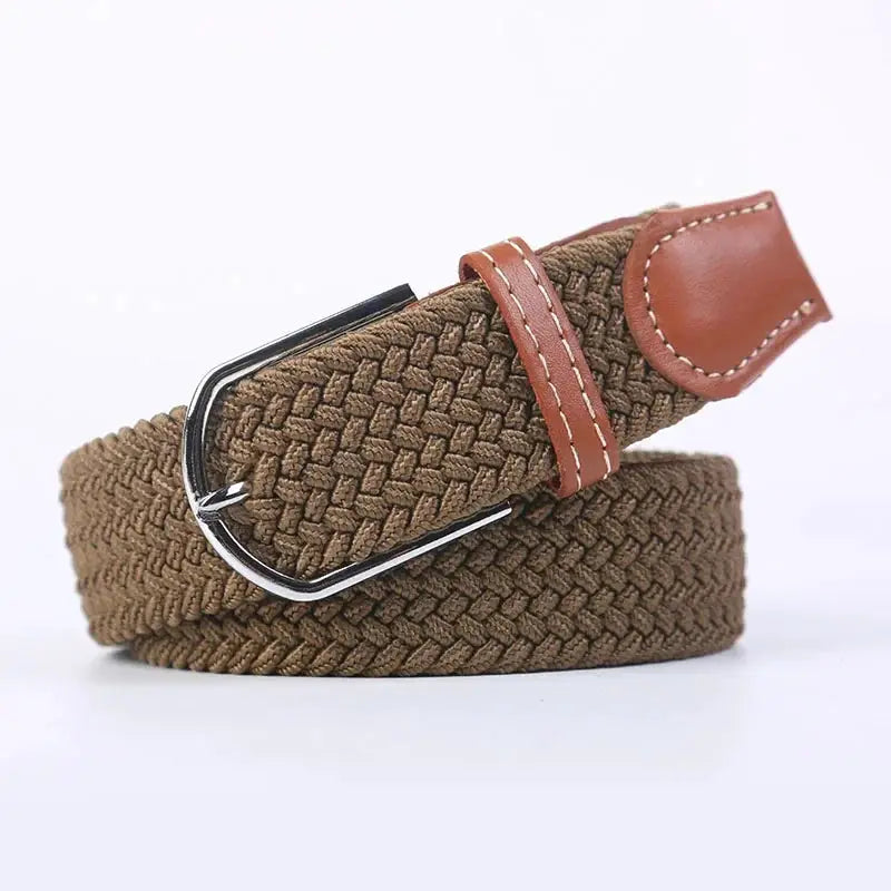 UrbanFlex Unisex Knitted Pin Buckle Belt Elastic Braided Canvas Stretch For Comfortable Jeans Wear
